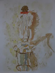 Bedouin leading camel